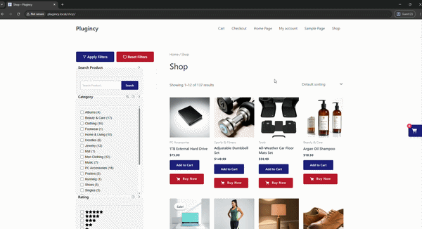 At least one Product on Cart