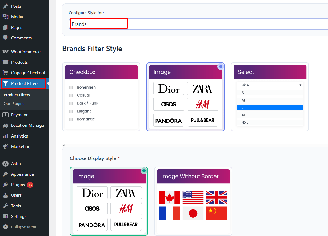 Choose How Brands Display