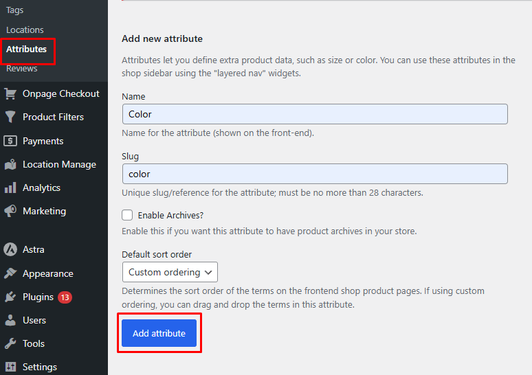 Create a Color Attribute
