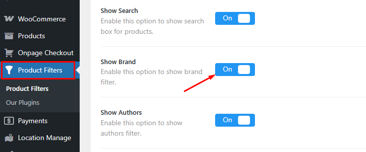 Enable Brand Filter