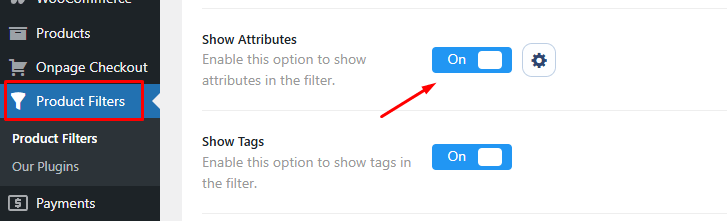 Find the Show Attributes option and toggle it on