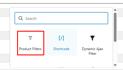 Insert Product Filters or the tag-related filter available in your setup