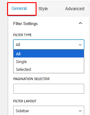Style the Filter Widget