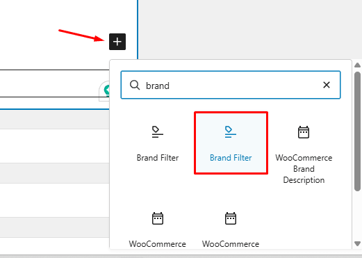 add the Brand Filter on the block