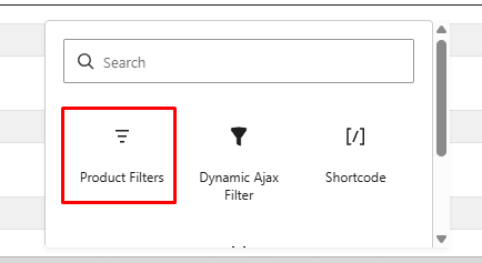 add Your Filter Widget