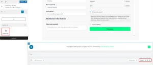 in customizer footer