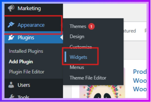Access the Widgets Menu