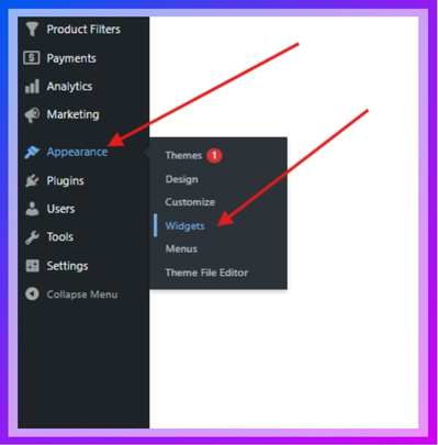 Click Appearance Widgets.