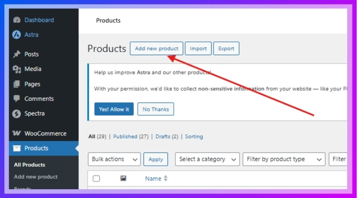 Edit or Add a Product and Click the Add New button at the top of the screen to add a new one.