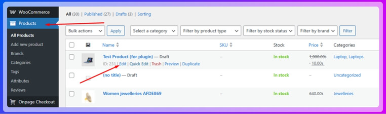 Enable One Page Checkout for Individual Products