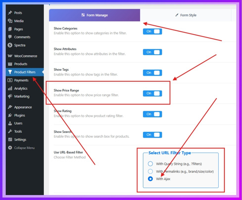 Enable Price Filter Display