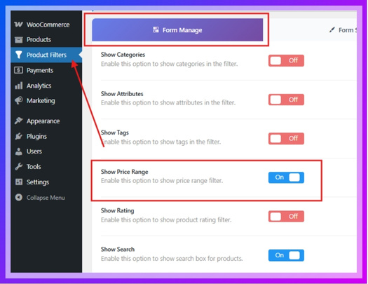 Enable Price Filter in the Filter Form