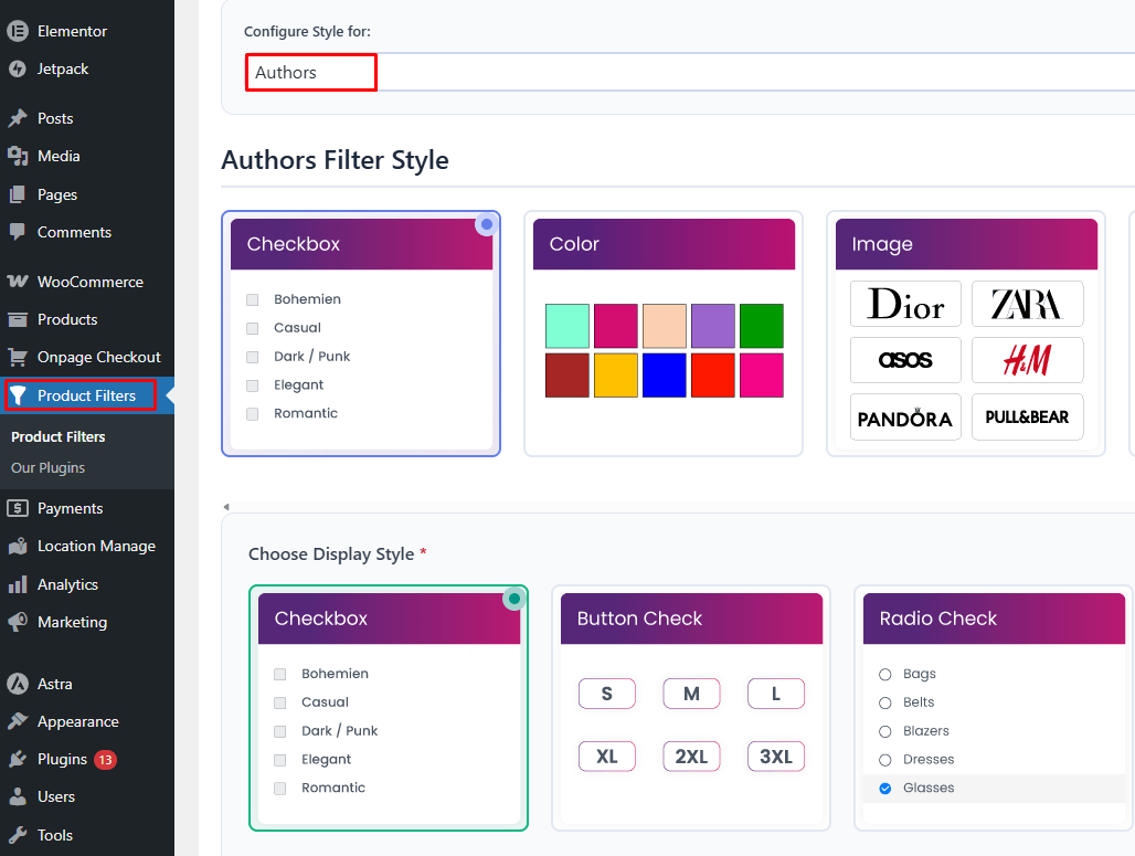 From the Select Attribute dropdown, pick Authors