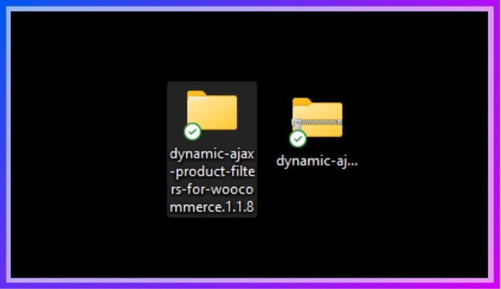 Unzip the file on your computer (you’ll get a folder named something like dynamic-ajax-product-filters).