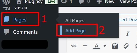 go to page, then click add new