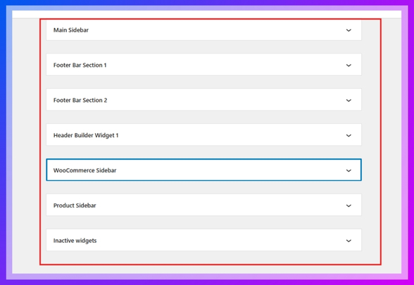 Choose a Sidebar to Add Filters