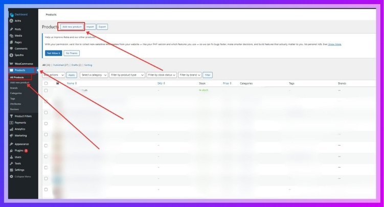 Click Add New or select an existing product to update