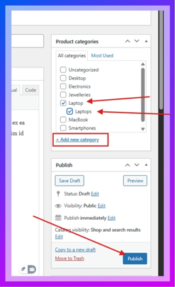 Click Update or Publish to save changes