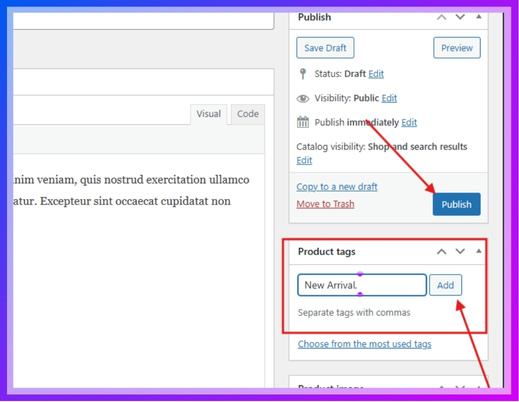 Click Update or Publish to save it