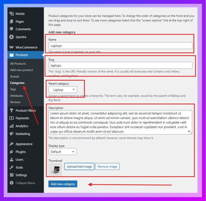 Create New Product Categories
