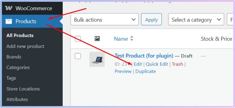 Edit the WooCommerce product you want to modify.