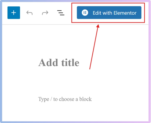 Edit with Elementor