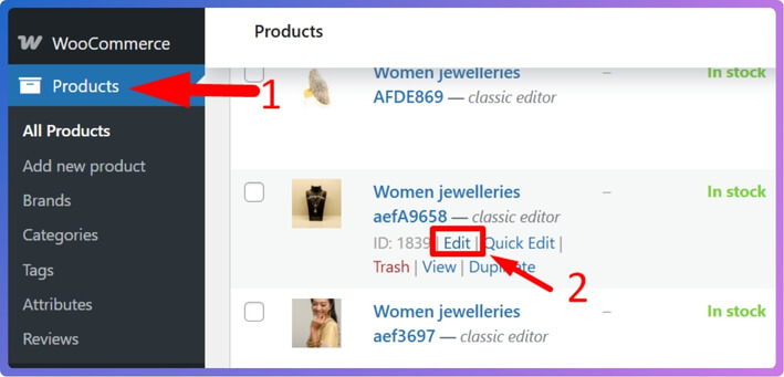 Find and edit the existing product that you want to make visible