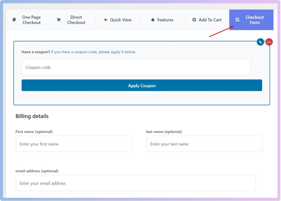 Navigate to Checkout Form Management
