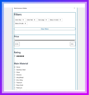 Remove any filters you don’t want by clicking the three dots menu