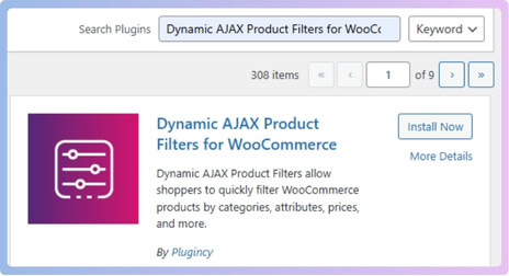 Search for “Dynamic AJAX Product Filters for WooCommerce”.