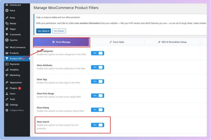 Set Up Search Filter With the Dynamic AJAX Product Filters for WooCommerce Plugin