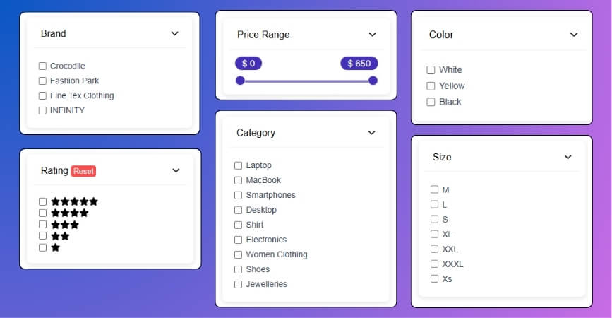 Types of E-Commerce Product Filters You Should Include