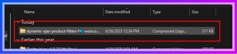 Upload the ZIP file