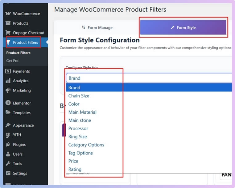 Use the Select Attribute dropdown to choose the attribute you want to work with (e.g., price, color, rating)