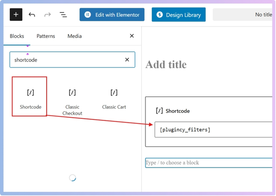 Using shortcode for Dynamic AJAX Product Filters widget