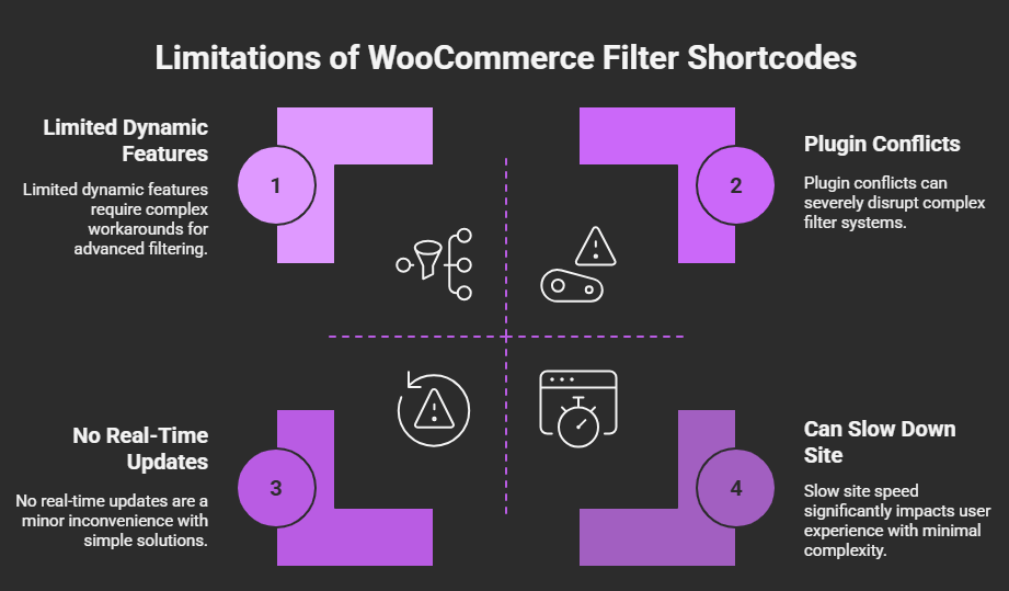What are the Limitations of WooCommerce Filter Shortcodes
