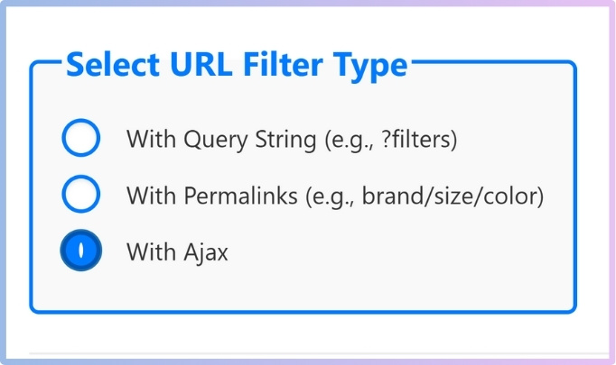 enable Ajax by selecting “With Ajax” from the “Select URL Filter Type” box