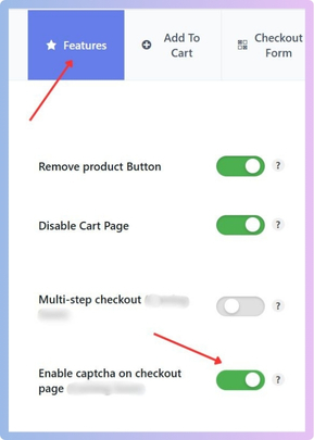 enable captcha on the checkout page and turn on this switch.