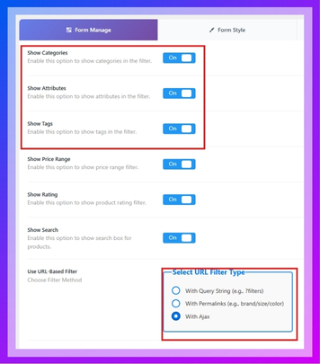 Access Form Settings