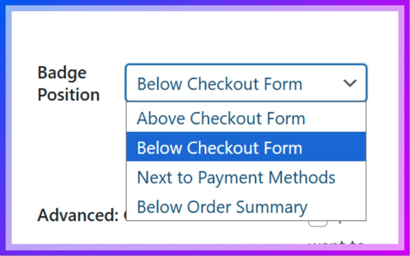 Choose the position of the badges