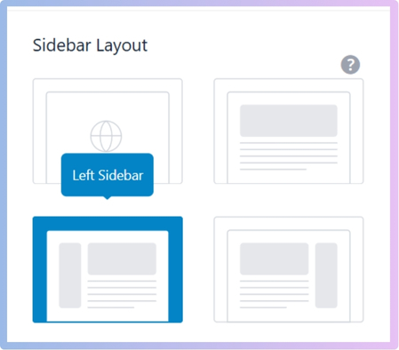 Choose the sidebar option that suits your needs (for this setup, select the left sidebar).