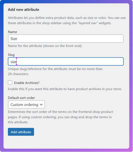 Click on Add Attribute