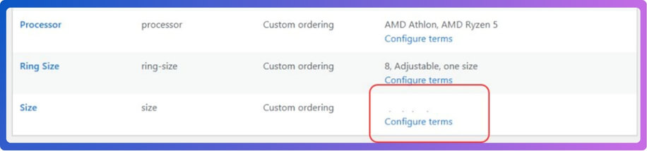 Click on Configure Terms