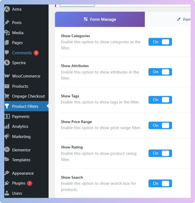 Configure What the Filter Will Show