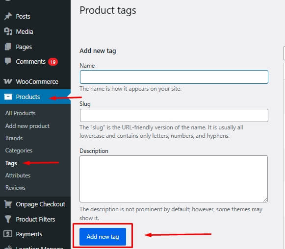 Create Product Tags