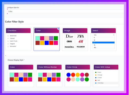 Customize Style for Color Filter