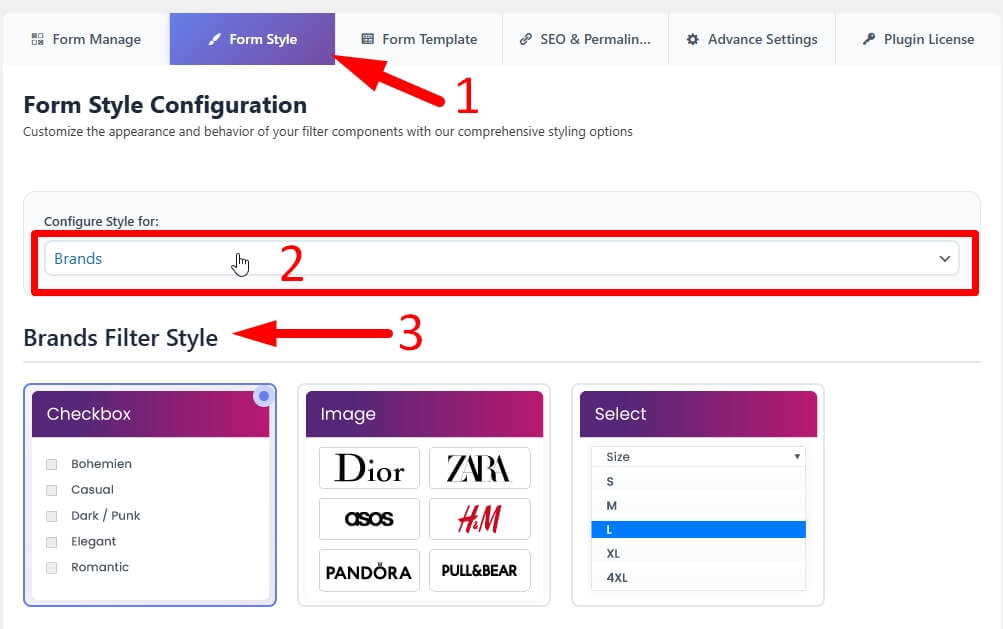 Customize the Brand Filter Design