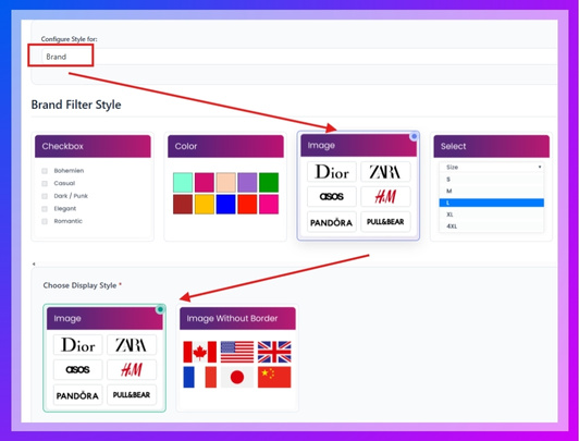 Customize the Brand Filter Design