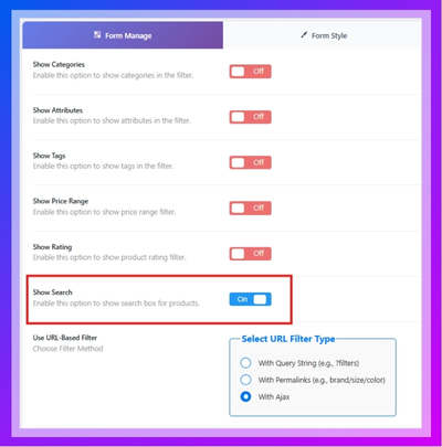 Enabling the Search Feature