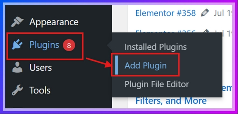 Go to Plugins Add New.